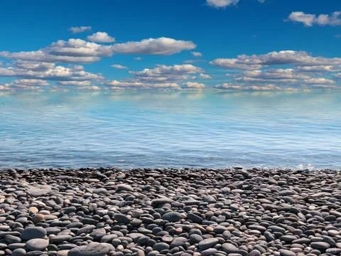 A beautiful pebble beach Stock Photos