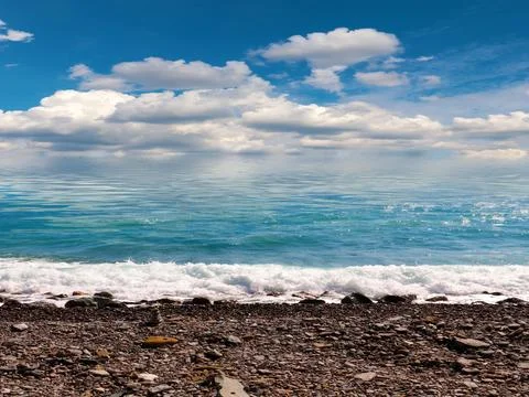 A beautiful pebble beach Photos