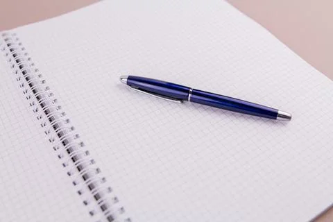 Beautiful pen on a4 notebook for study or work Stock Photos