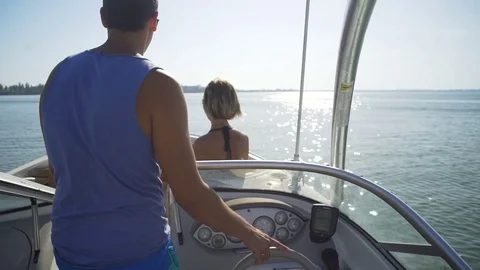 Beautiful people relaxing on a yacht rapid slow motion Stock Footage