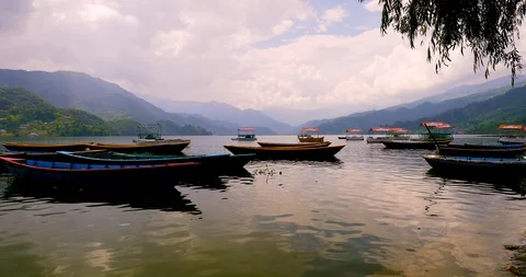 Beautiful Phewa Lkae Stock Footage 113212820