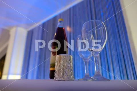 Beautiful photo of the Jewish Hupa , wedding putdoor . Stock Photos