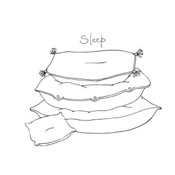 Beautiful pillows on a white background. Stock Illustration