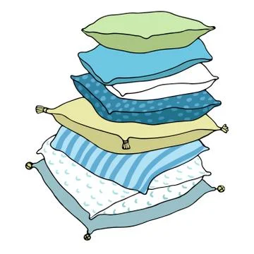Beautiful pillows on a white background Stock Illustration