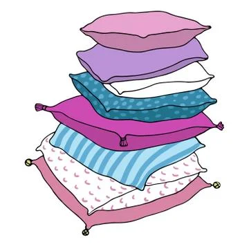 Beautiful pillows on a white background Stock Illustration