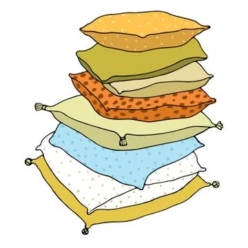 Beautiful pillows on a white background Stock Illustration