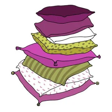 Beautiful pillows on a white background Stock Illustration