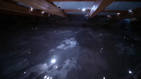 Beautiful pinhole cloud timelapse captured inside a dark attic Stock Footage 304203834