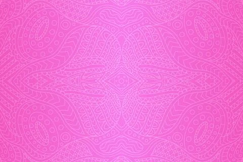 Beautiful pink background with abstract linear art Stock Illustration