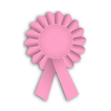 Beautiful Pink Cockade in 3D Vector Style Design Stock Illustration