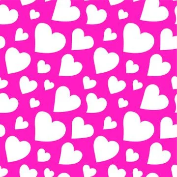 Beautiful pink pattern with hearts Stock Illustration
