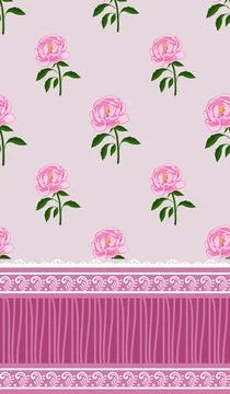 Beautiful pink peony pattern design for great lovely textile pattern Stock Illustration