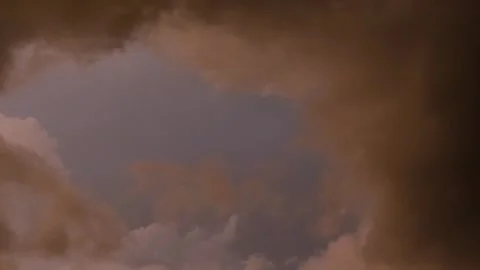 Beautiful pink sunset clouds before the rain Stock Footage 337996023