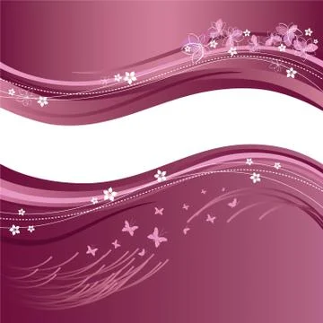 Beautiful pink &amp; white floral banners Stock Illustration