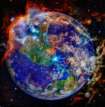 Beautiful planet Earth in outer space. Elements of this image furnished by NASA 写真素材