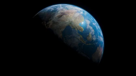 Beautiful Planet Earth rotating on a Black Background Stock Footage