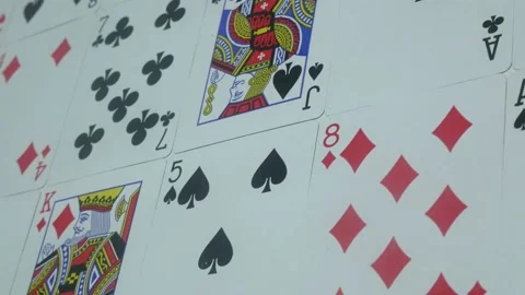 Beautiful playing cards Stock Footage 89543606