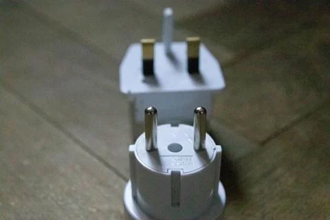 Beautiful plug top view close up EU and UK Stock Photos