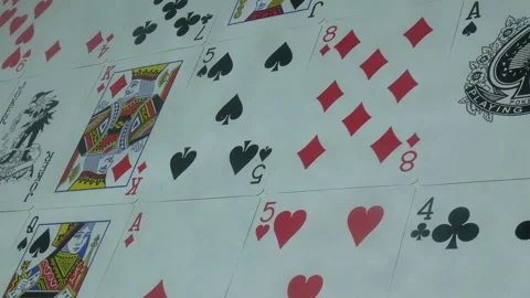 Beautiful poker cards on the table Stock Footage 89543665