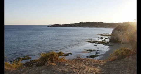 Beautiful portuguese beach, Coast, Cliff Stock Footage 96223353