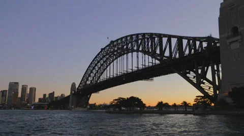 A beautiful post sunset view of the sydney harbour bridge Stock Footage 36685767