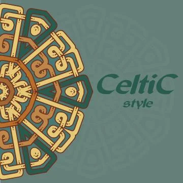 Beautiful postcard with celtic pattern. Stock Illustration