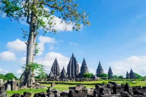 Beautiful Prambanan Temple complex Foto stock