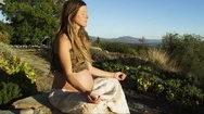 Beautiful Pregnant Woman Mother Baby Belly Meditation 4K Stock Video Footage Stock Footage