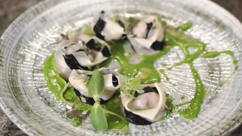 A beautiful presentation of the author's dumplings Stock Footage 147110653