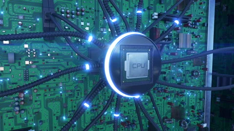 Beautiful Process of Installing Processor into the Circuit Board Stock Footage 89651585