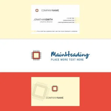 Beautiful Processor Logo and business card. vertical Design Vector Stock Illustration
