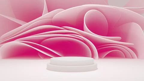 Beautiful product podium design featuring soft flowing textile pleats in a mi Stock Illustration