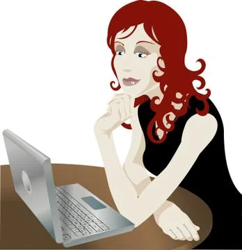 Beautiful professional using laptop 스톡 일러스트