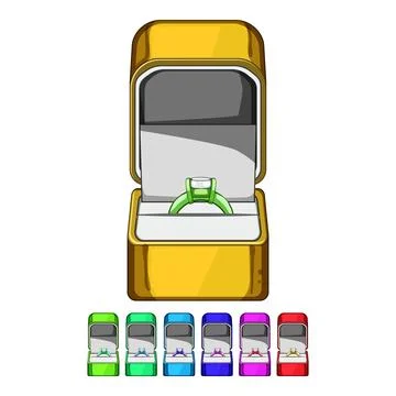 Beautiful proposal ring box cartoon vector graphic Stock Illustration