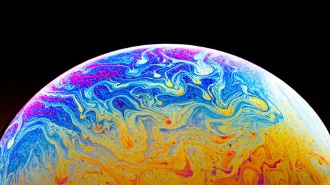 Beautiful psychedelic abstraction - interference in soap films in reflected Stock Illustration