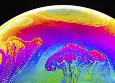 Beautiful psychedelic abstraction, interference in soap films in reflected light Stock Illustration