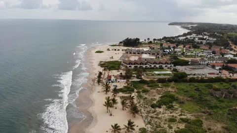 Beautiful Pull along a Beach Stock Footage 118386857