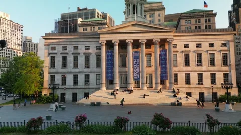Beautiful Pullback Shot of Brooklyn Borough Hall Stock-Footage 253837280
