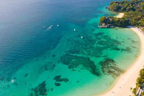 Beautiful Punta Bunga Beach on Boracay island, Philippines. Stock Photos