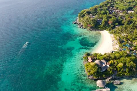 Beautiful Punta Bunga Beach on Boracay island, Philippines. Stock Photos