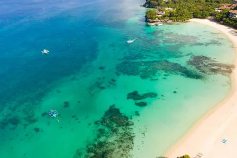 Beautiful Punta Bunga Beach on Boracay island, Philippines. Stock Photos
