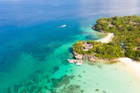 Beautiful Punta Bunga Beach on Boracay island, Philippines. Stock Photos