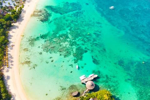 Beautiful Punta Bunga Beach on Boracay island, Philippines. Stock Photos