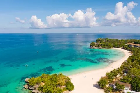 Beautiful Punta Bunga Beach on Boracay island, Philippines. Stock Photos