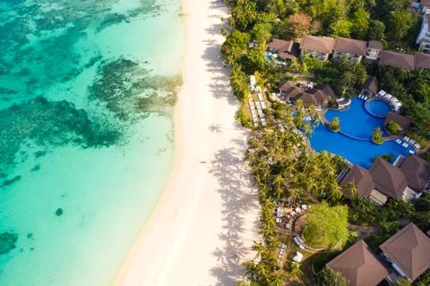Beautiful Punta Bunga Beach on Boracay island, Philippines. Stock Photos