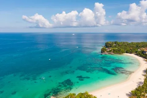 Beautiful Punta Bunga Beach on Boracay island, Philippines. Stock Photos