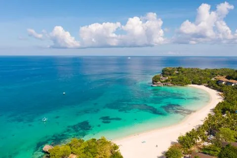 Beautiful Punta Bunga Beach on Boracay island, Philippines. Stock Photos