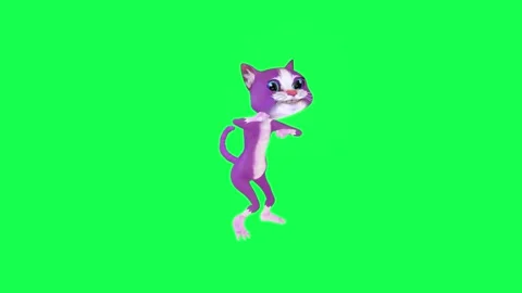 Beautiful purple 3D animated cat dancing... | Stock Video | Pond5