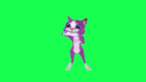 Beautiful purple 3D animated cat dancing... | Stock Video | Pond5