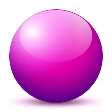 Beautiful Purple 3D Vector Sphere with Smooth Shadow 스톡 일러스트